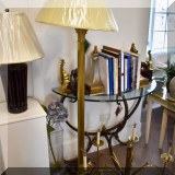 L11. Wildwood brass Corinthian column floor lamp. 64”h 